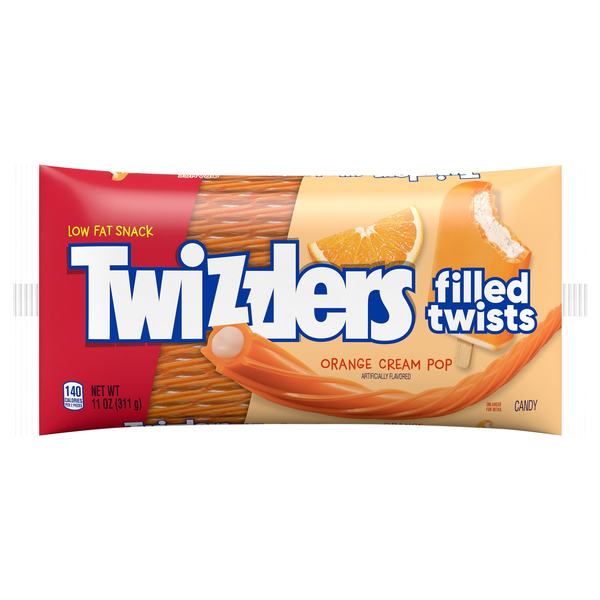 Twizzlers Filled Twists Orange Cream Pop Licorice Candy