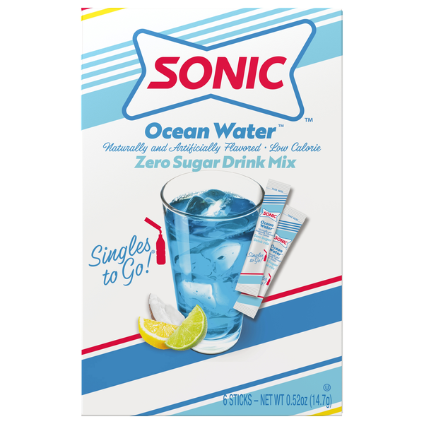 Sonic Zero Sugar Ocean Water Drink Mix - 6 ct