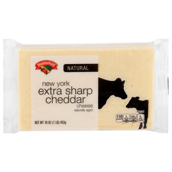 Hannaford Natural Aged New York Extra Sharp White Cheddar Cheese Block