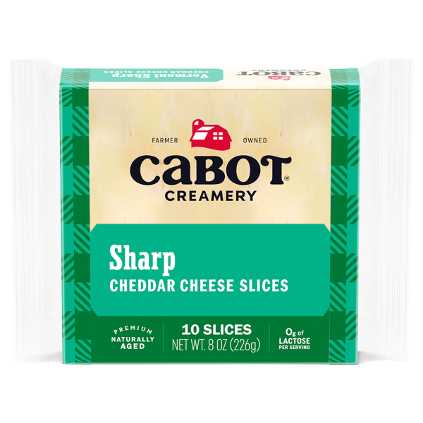 Cabot Aged Vermont Sharp Cheddar Cheese Slices - 10 ct