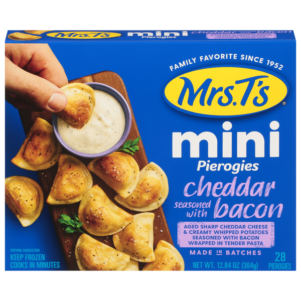 Mrs. T's Mini Cheddar with Bacon Pierogies - 28 ct Frozen