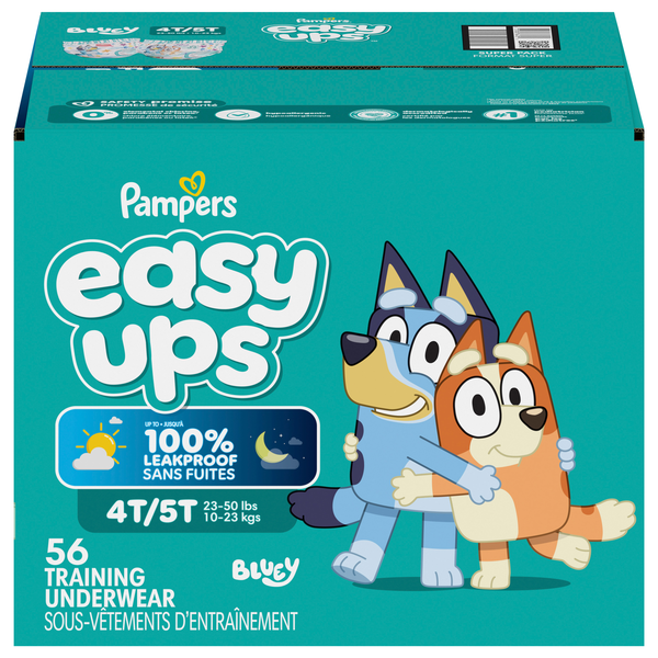 Pampers Easy Ups Boys 4T-5T Bluey Training Underwear 37+ lb