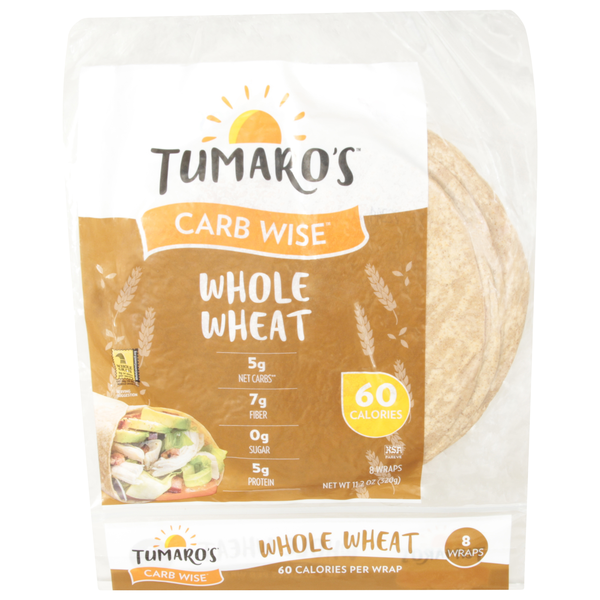 Save on Tumaro's Wraps Whole Wheat LowinCarb 8 ct Order Online Delivery Stop & Shop