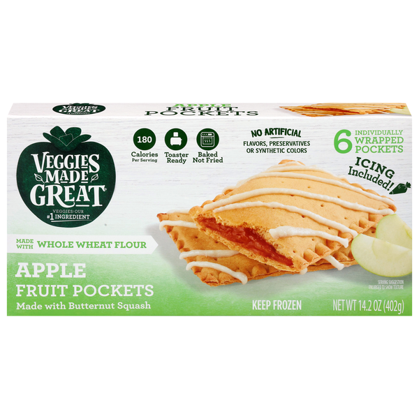 Veggies Made Great Apple Fruit Pockets - 6 ct Frozen