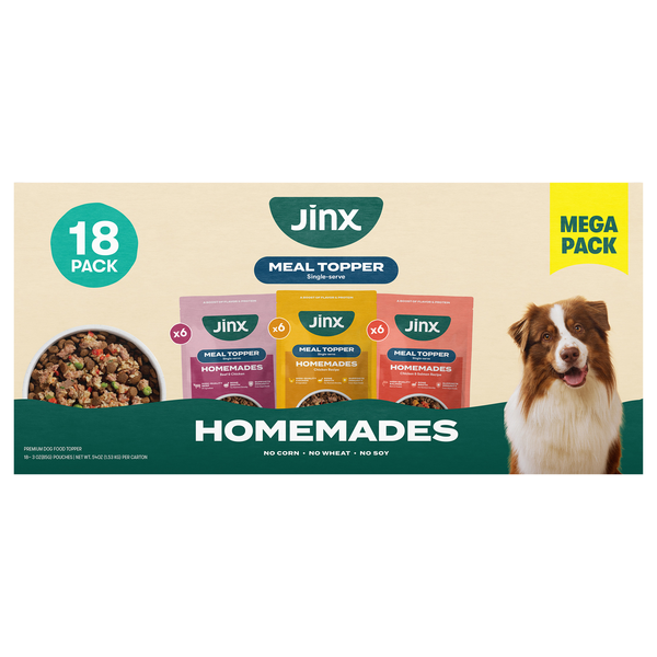 Jinx Homemades Variety Dog Food Meal Topper Mega Pack - 18 ct
