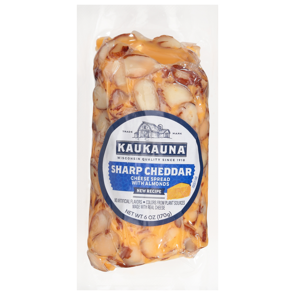Save on Kaukauna Sharp Cheddar Cheese Spread with Almonds Log Order