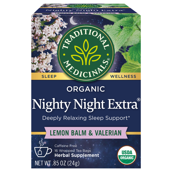 Traditional Medicinals Organic Nighty Night Extra Valerian Herbal Tea Bags