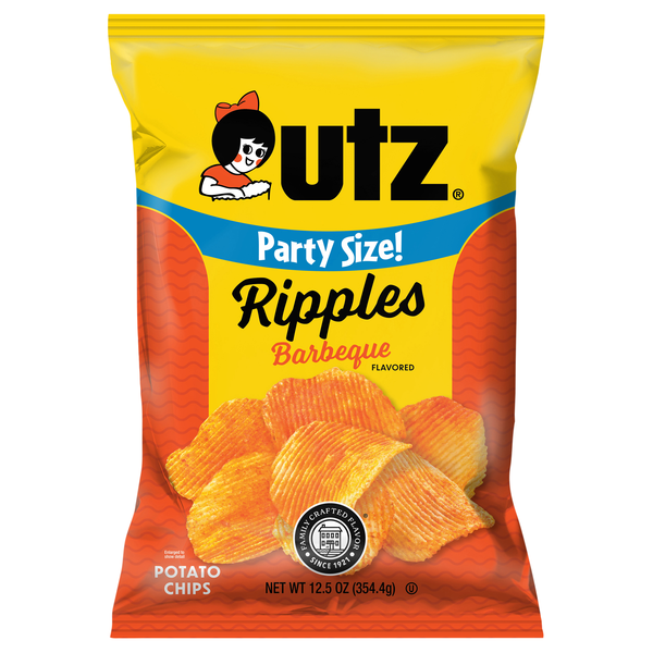 Utz Ripples Barbeque Potato Chips Party Size