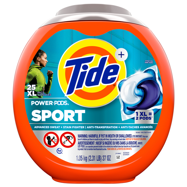 Tide Pods 4-in-1 Sport Odor Defense Active Fresh Detergent Pacs - 25 ct