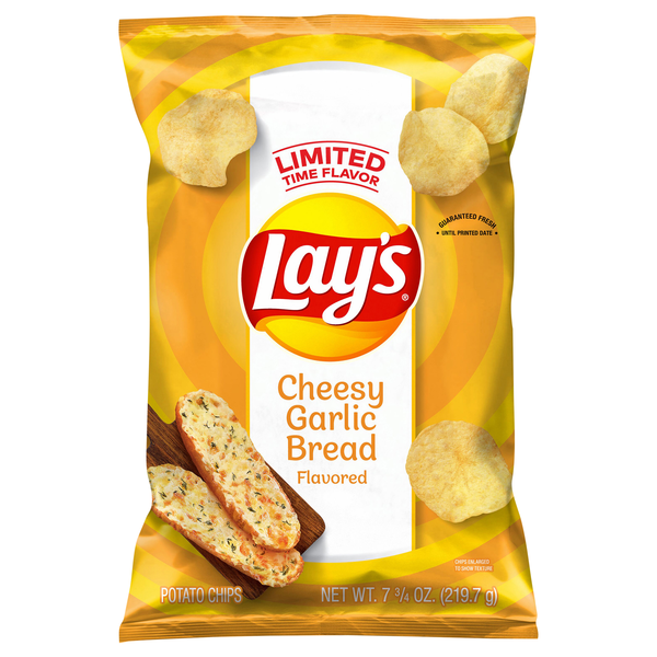 Save on Lay's Potato Chips Cheesy Garlic Bread Order Online Delivery