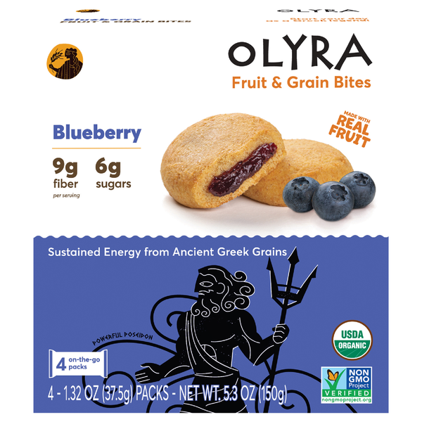 Olyra Organic On the Go Blueberry Fruit & Grain Bites - 4 ct