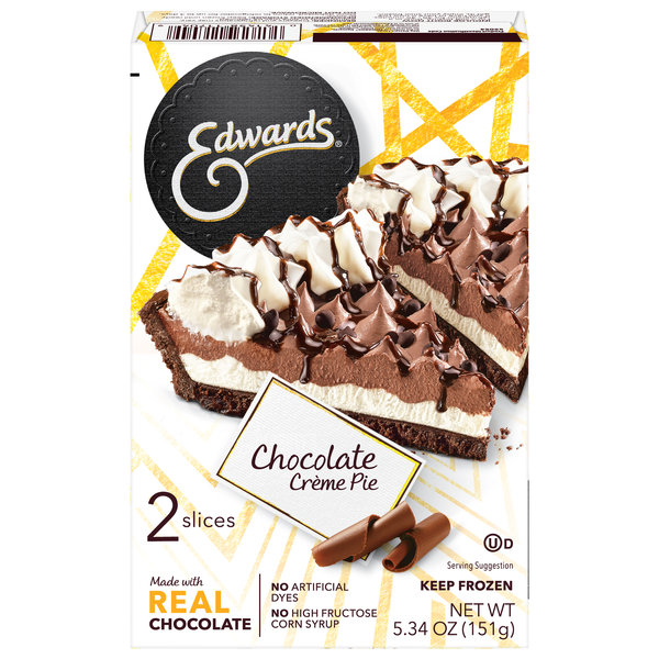 Edwards Chocolate Creme Pie Slices - 2 ct Frozen