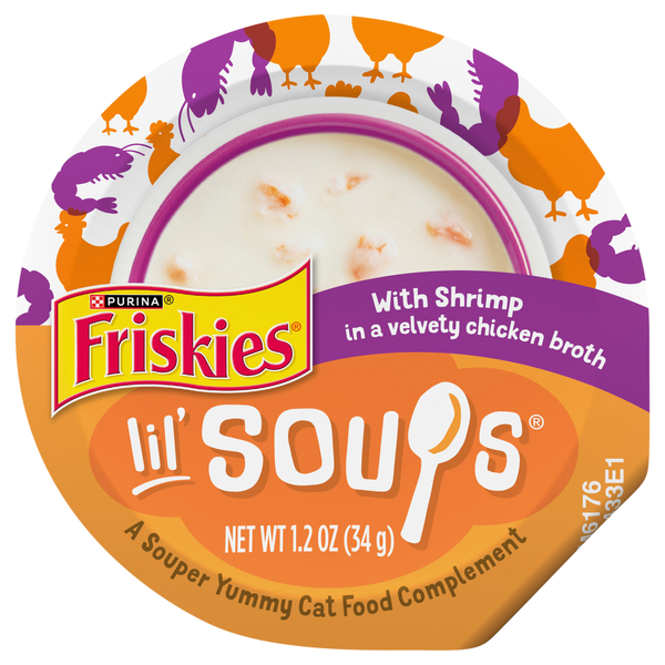 Friskies Lil' Soups Cat Food Complement with Shrimp