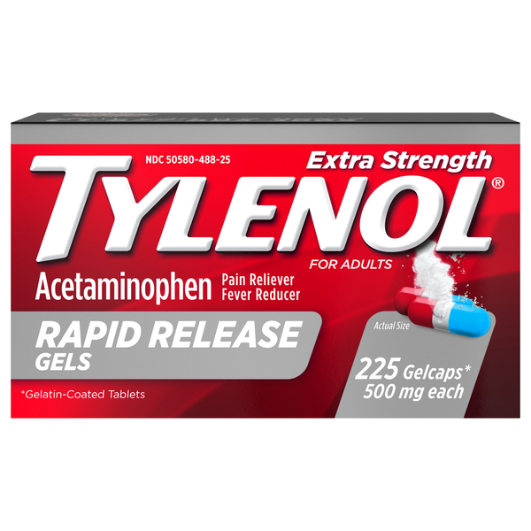 Tylenol Extra Strength Acetaminophen Pain Relief 500 mg Rapid Release Gels