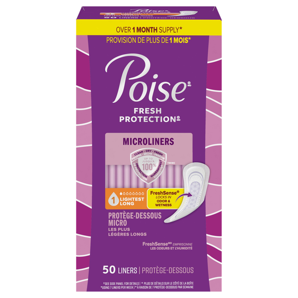 Poise Fresh Protection Lightest Long Microliners