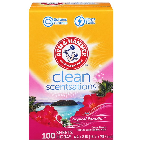 Arm & Hammer Clean Scentsations Fabric Softener Sheets Tropical Paradise