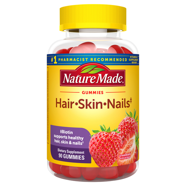 Nature Made Berry Cranberry Blueberry Hair Skin & Nails Gummies Supplement