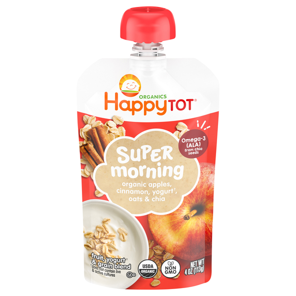 Happy Tot Organics Super Morning Apples Cinnamon Yogurt Oats & Chia