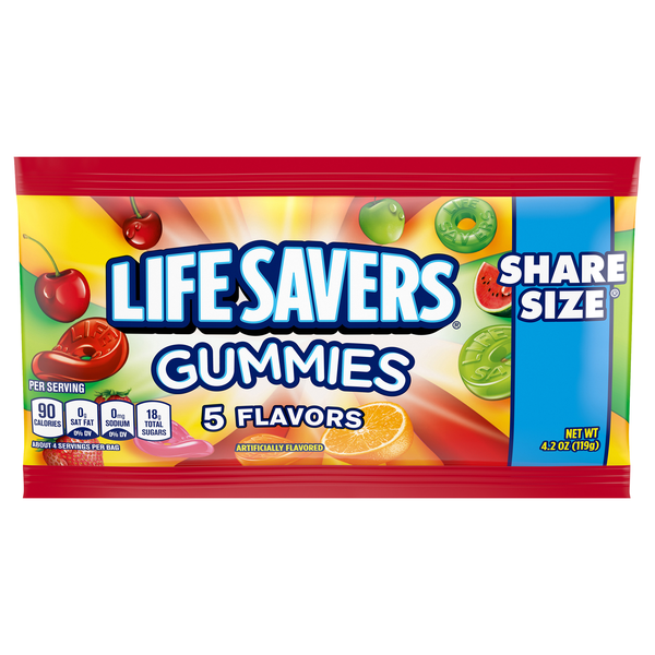 Life Savers 5 Flavors Gummies Candy Share Size