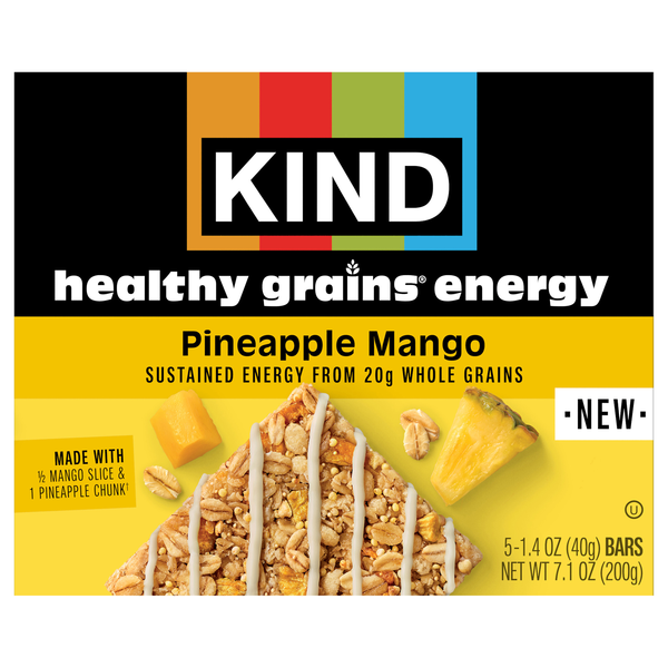 KIND Healthy Grains Pineapple Mango Energy Bars - 5 ct