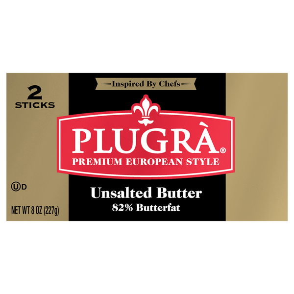 Plugra Extra Creamy Unsalted Butter Sticks - 2 ct
