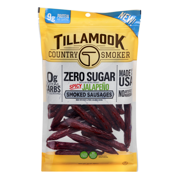 Tillamook Country Smoker Zero Sugar Spicy Jalapeno Smoked Sausages