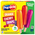 Popsicle Sugar Free Orange Cherry Grape Ice Pops - 18 ct