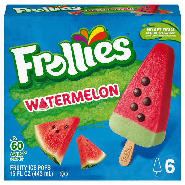 Frollies Gluten Free Watermelon Fruity Ice Pops - 6 ct Frozen