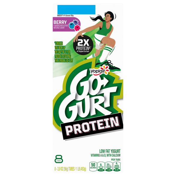 Yoplait Go-GURT Protein Berry Yogurt Tubes - 8 ct