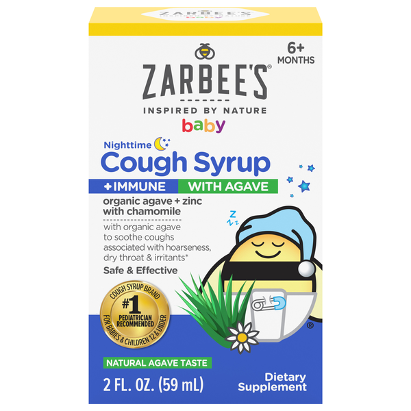 Zarbee's Baby Nighttime Cough Syrup + Immune with Agave