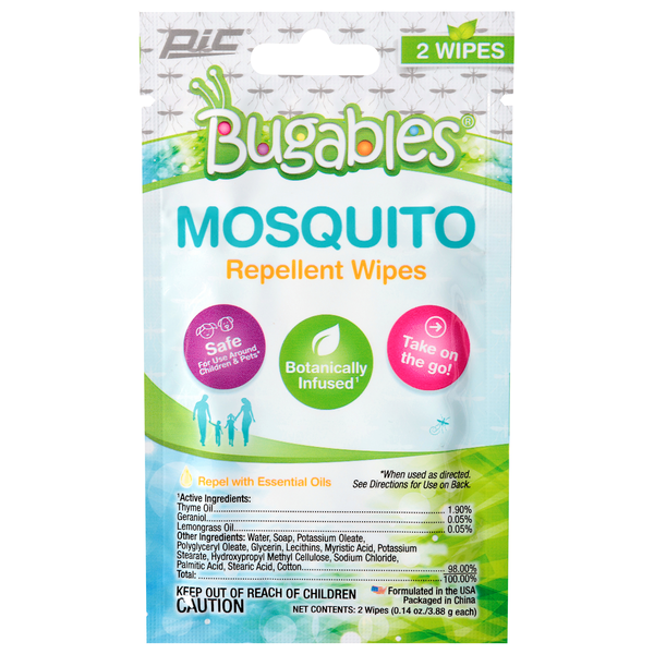 PIC Bugables Mosquito Repellent Wipes - 2 ct