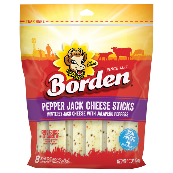 Borden Pepper Jack Cheese Sticks - 8 ct