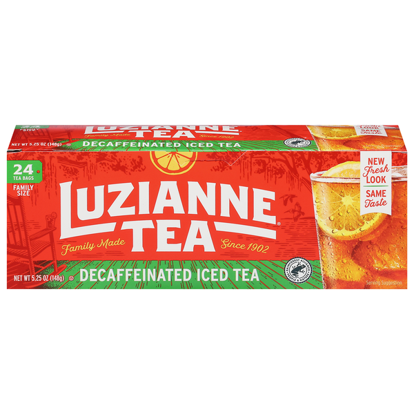 Luzianne Family Size Decaffeinated Iced Tea Bags