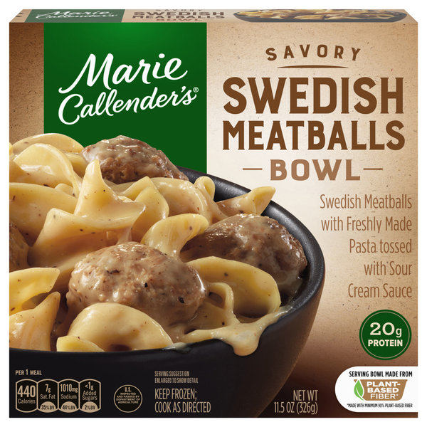 Marie Callender's Savory Swedish Meatballs Bowl Frozen Meal