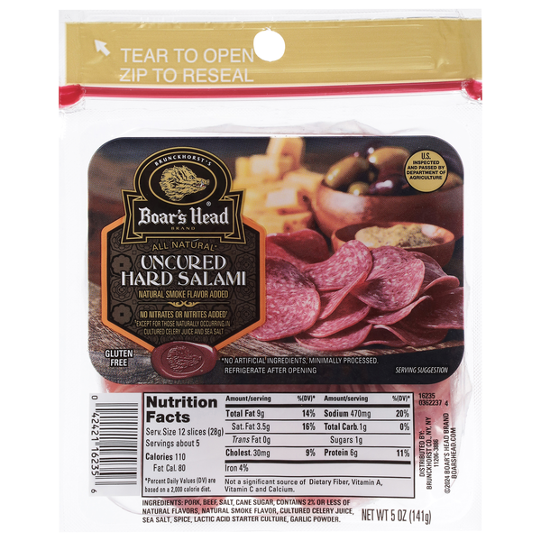 Boar's Head Uncured Hard Salami Mini Slices