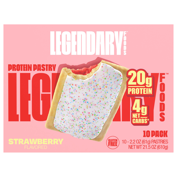 Legendary Foods Strawberry Flavored Protein Pastry - 10 ct