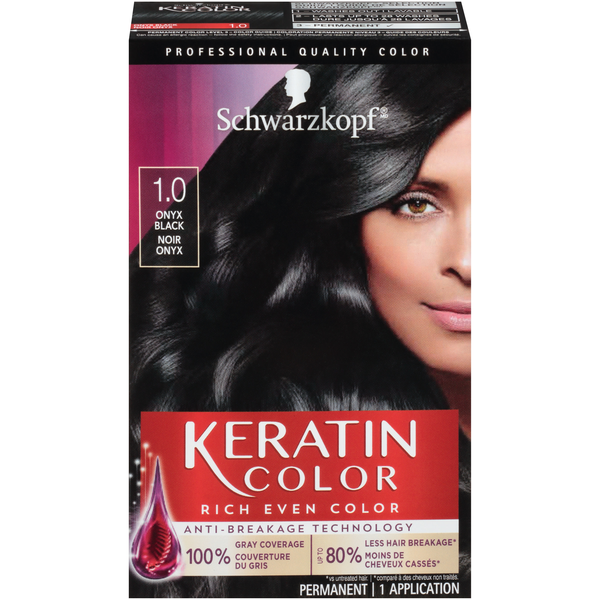 Schwarzkopf Keratin Color Permanent Anti-Age Hair Color Onyx Black 1.0