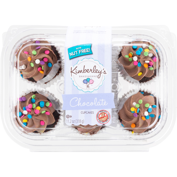Kimberley's Bakeshoppe Nut Free Chocolate Cupcakes - 6 ct