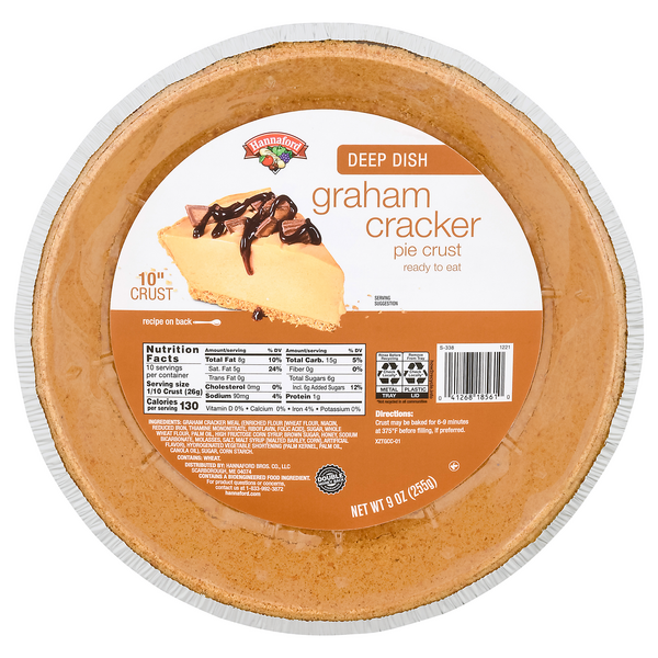 Hannaford Pie Crust Graham Cracker Deep Dish 10 Inch