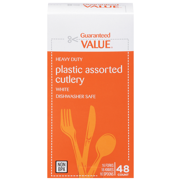 Guaranteed Value White Heavy Duty Plastic Assorted Cutlery