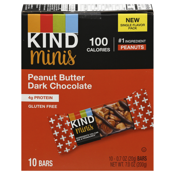 Save on KIND Minis Bars Peanut Butter Dark Chocolate Gluten Free 10