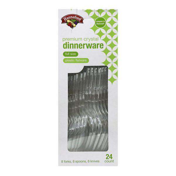 Hannaford Premium Crystal Dinnerware Plastic Flatware