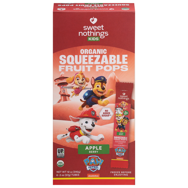 Sweet Nothings Kids Organic Apple Berry Squeezable Fruit Pops - 6 ct