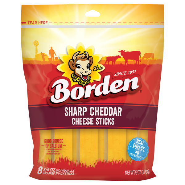 Borden Sharp Cheddar Cheese Sticks - 8 ct