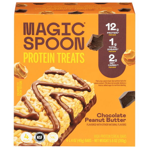 Magic Spoon Chocolatey Peanut Butter High Protein Treats Cereal Bars 4 ct