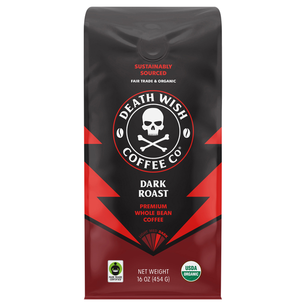 Death Wish Organic Dark Roast Whole Bean Coffee