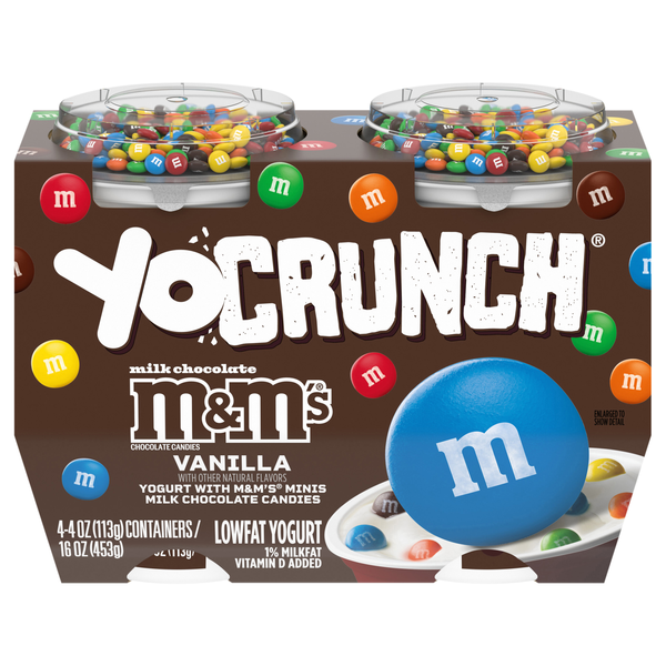 YoCrunch Low Fat M&M's Vanilla Yogurt Cups - 4 ct