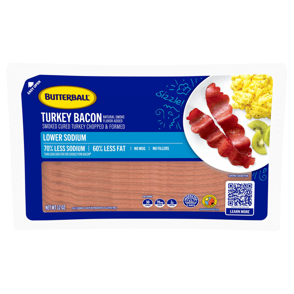 Butterball Lower Sodium Turkey Bacon Sliced