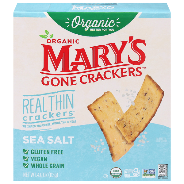 Mary's Gone Crackers Organic Real Thin Sea Salt Crackers