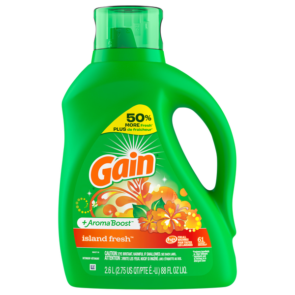 Save on Gain + Aroma Boost Liquid Laundry Detergent Island Fresh Order